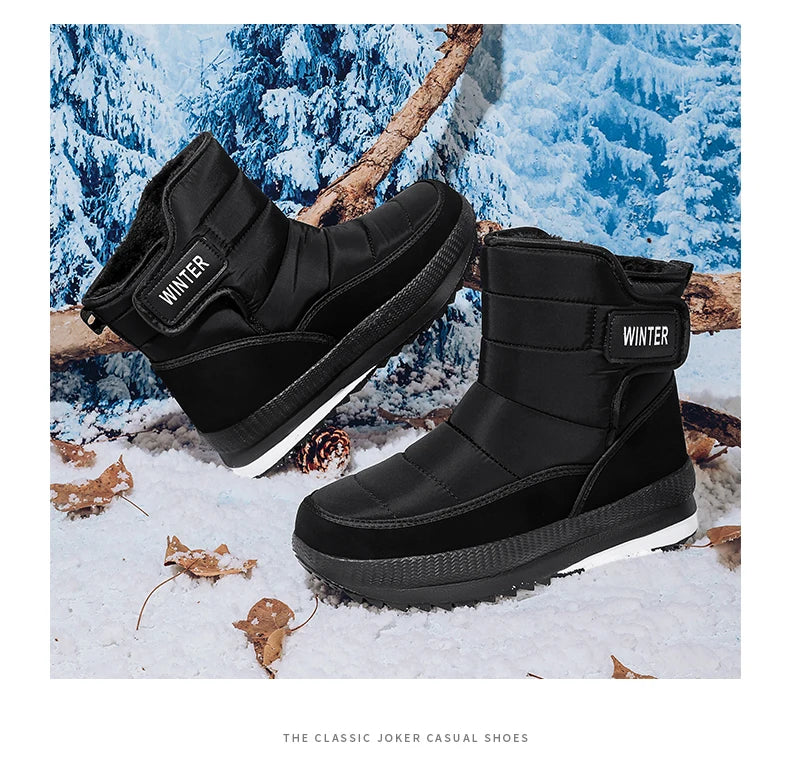 New Men's Winter Boots Warm Plush Snow Boots High Quality Waterproof High-Top Men's Ankle Boots Outdoor Men Hiking Boots Sneaker