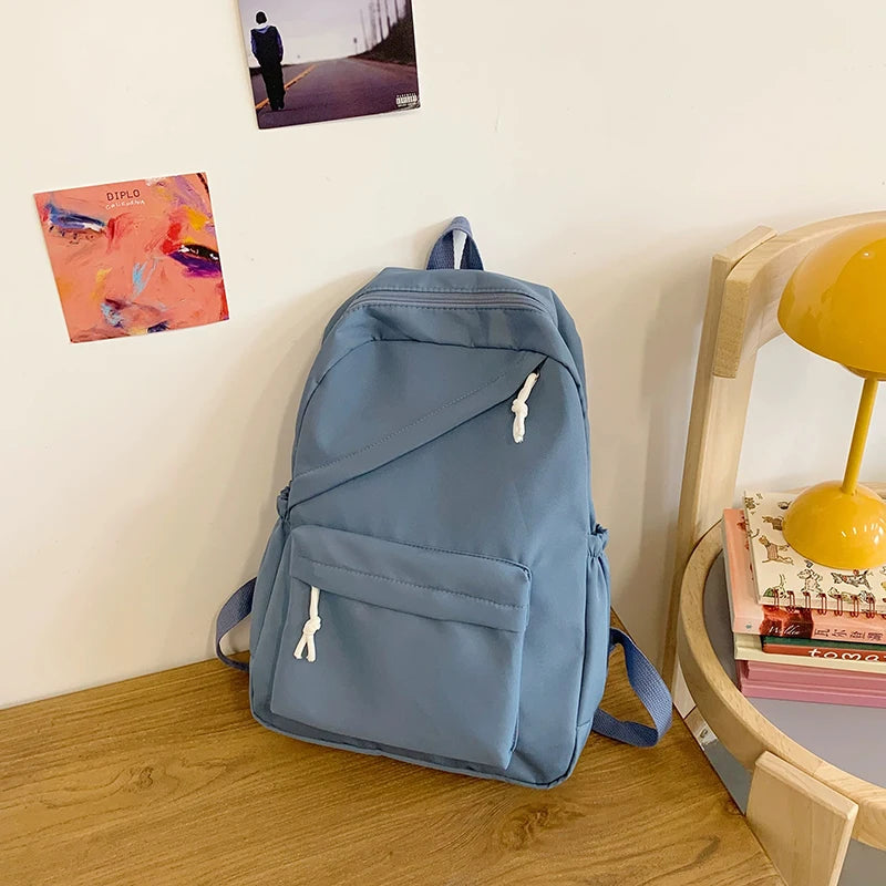 School Large Capcity Nylon Solid Color Backpack Handbag Pencil Case Casual Fashion Shoulder Bag For Women