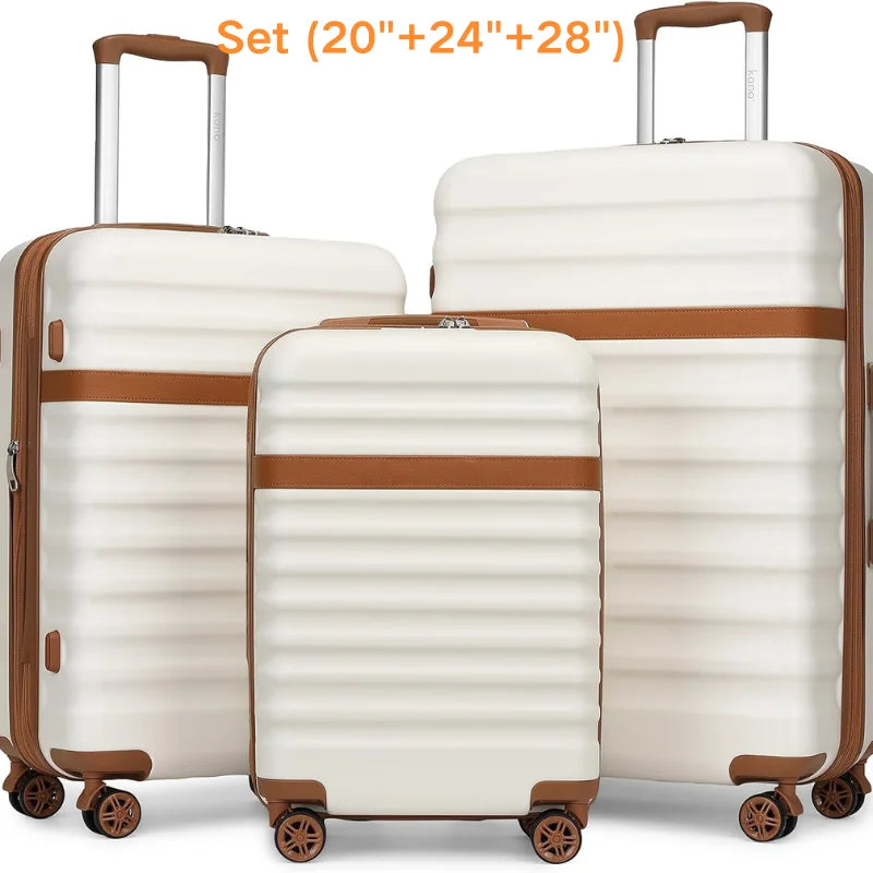 KONO ABS + PC hard case with 4 wheels, TSA lock trolley hand luggage/suitcase (55/65/75cm)