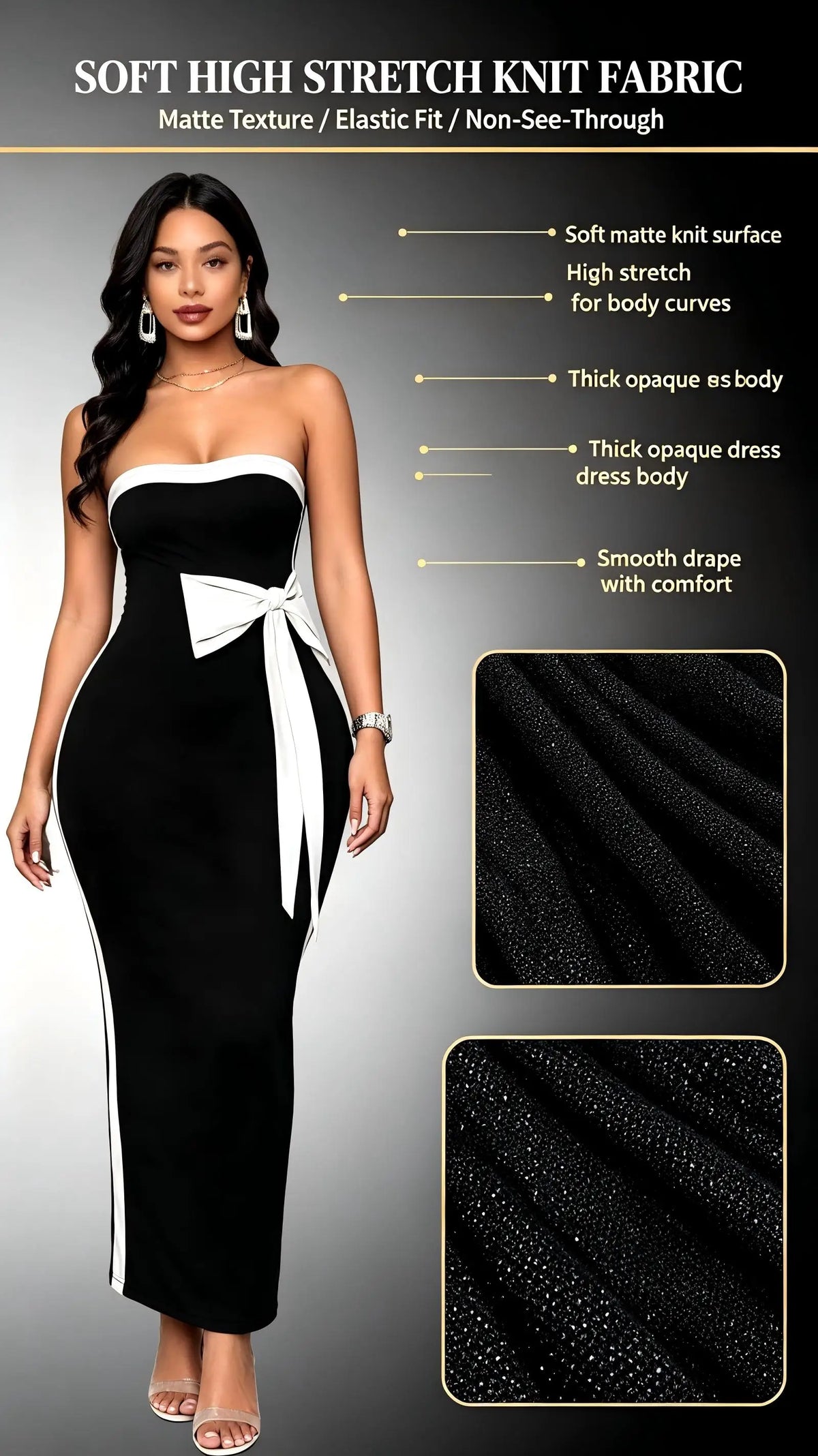 Ladies Fashion Elegant Color Block Knot Design One Shoulder Dress Stylish Graceful Versatile Butterfly Bow Dress for Women