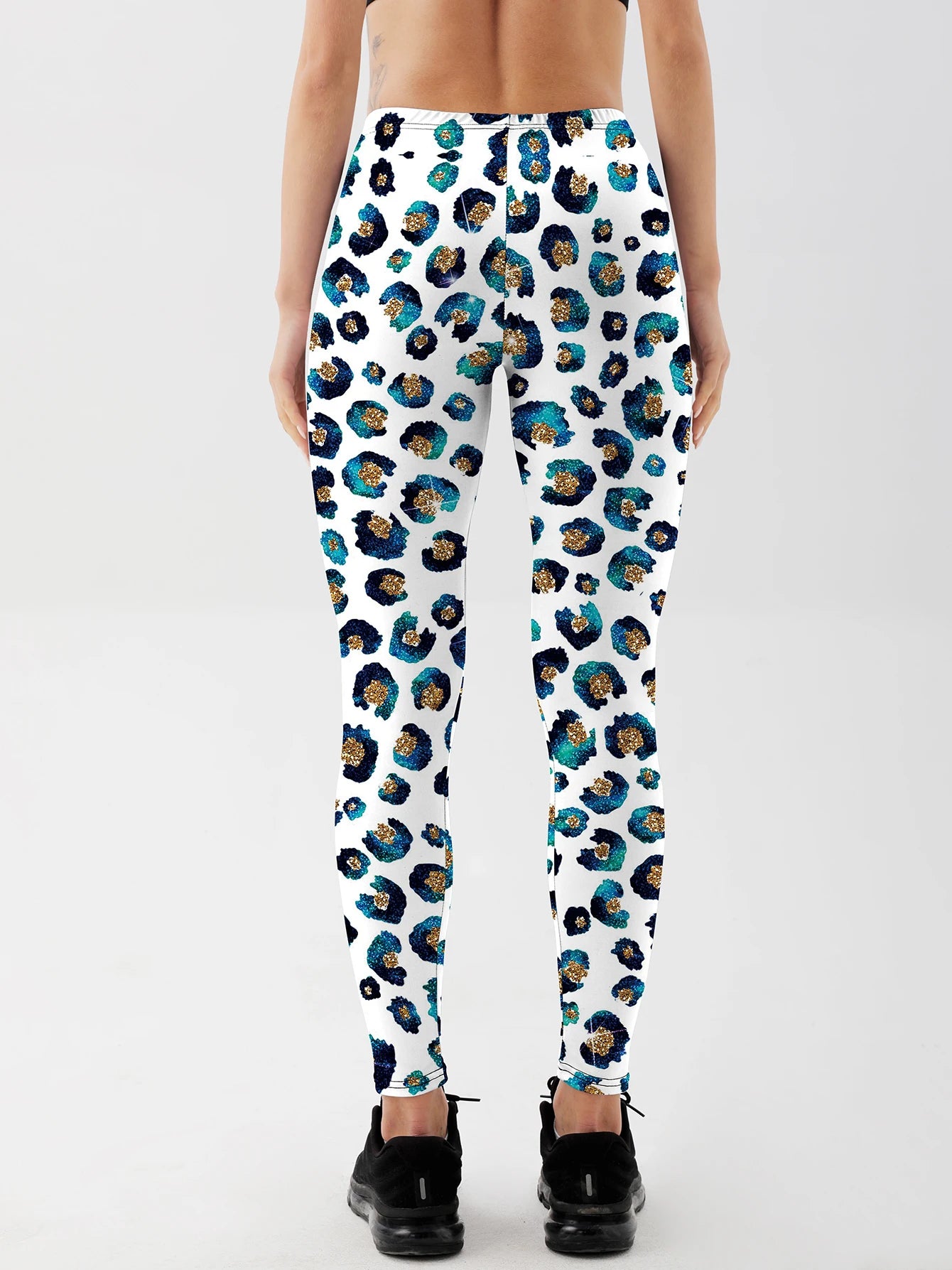 Women Leopard Printed Leggings For Fitness High Waist Gym Legging Push Up Workout Women Rendering circles Printed Leggings