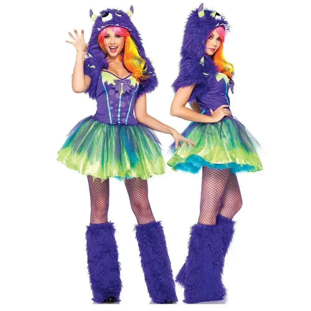 Halloween Cosplay Deluxe Plush Monster Animal Costume Adult Fox Cat Girl Cosplay Costume Halloween Costumes Women Fancy Party