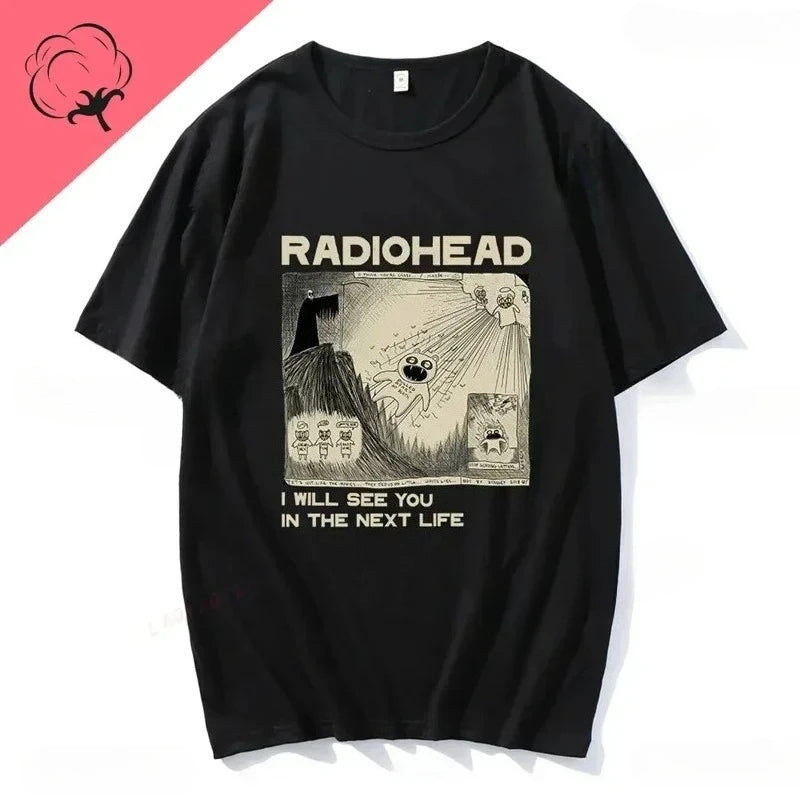 Radiohead T Shirt Men Vintage Classic Tees North America Tour Rock Boy women's tshirt Camisetas Hombre Hip Hop Street casual Top