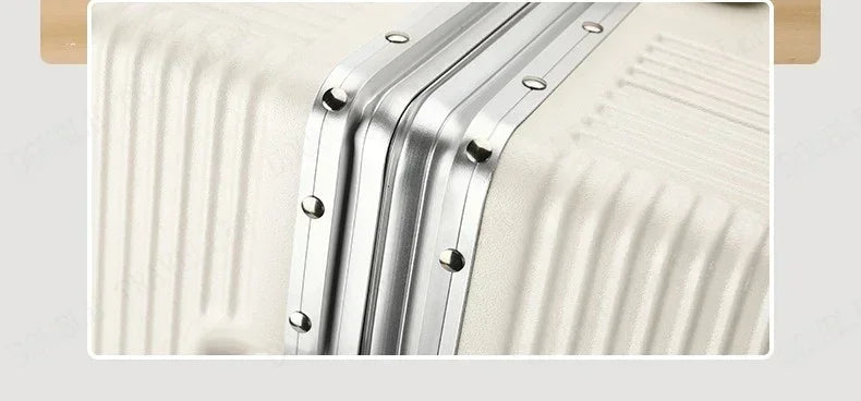 Front Opening Large Capacity Rolling Luggage Case Aluminum Frame ABS+PC Trolley Case Suitcase USB Charging Boarding Case