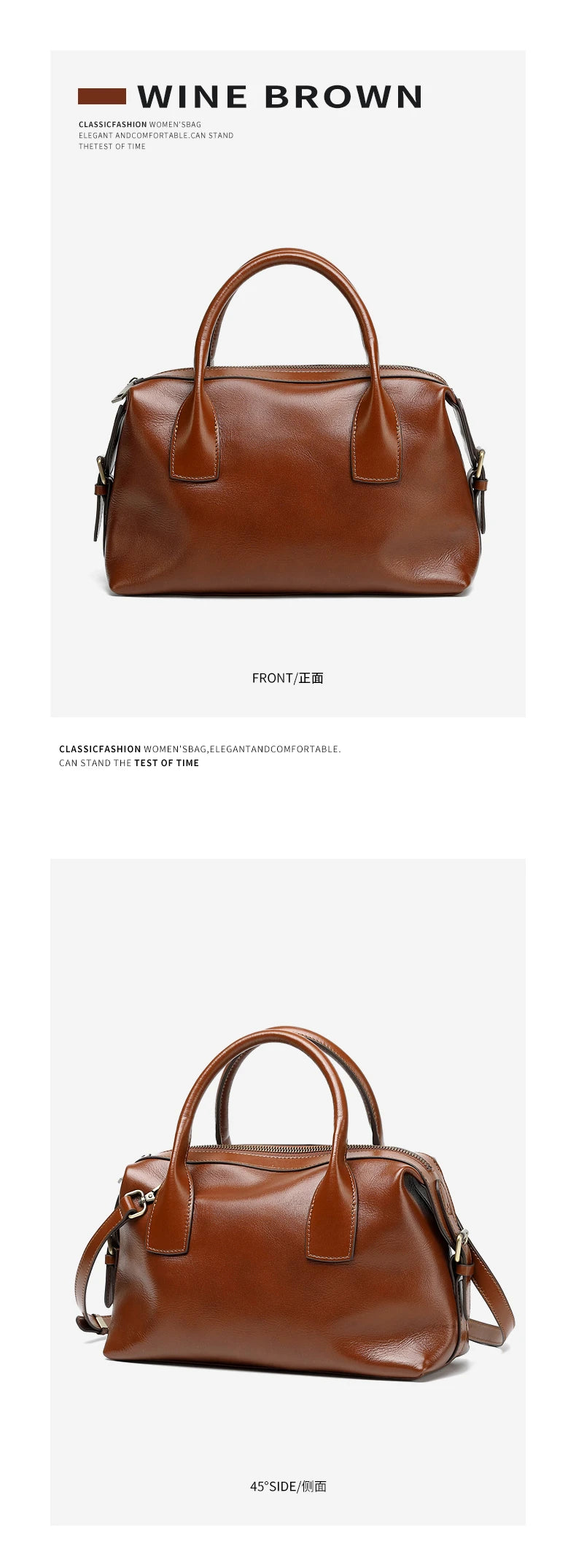 BURMINSA Genuine Cowhide Leather Handbags For Women Retro Pillow Top Handle Bags Bowling Daily Work Crossbody Shoulder Purses