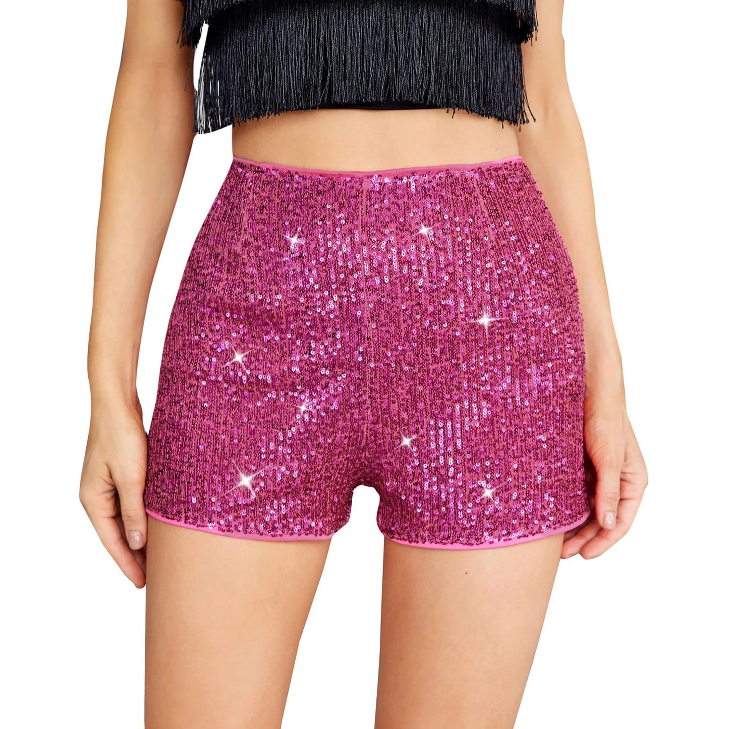 y2k Vintage Sequin Shorts Sexy Clubwear Holiday Festival Low Waist Skinny Hot Pants Women High Street Booty Shorts Chic Bottoms