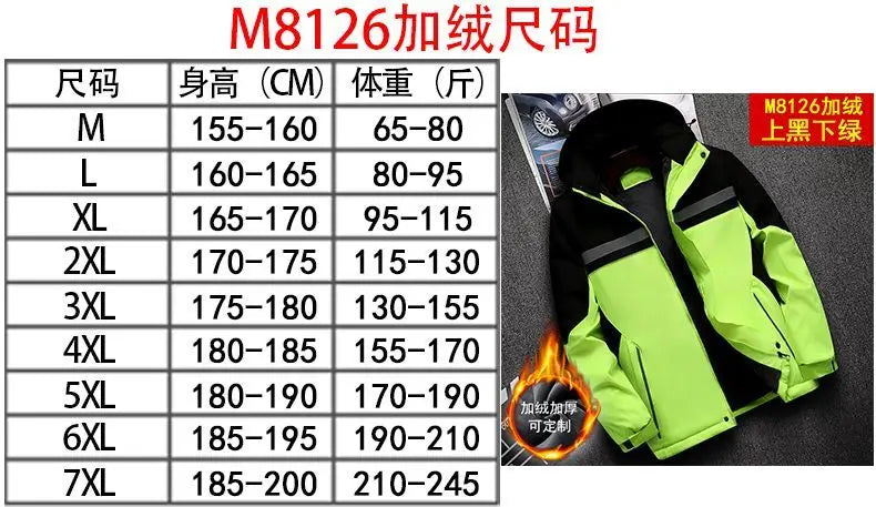 New Winter Work Jacket, Waterproof Windproof Reflective Thermal Coat with Fleece Lining, Stain Resistant Outdoor