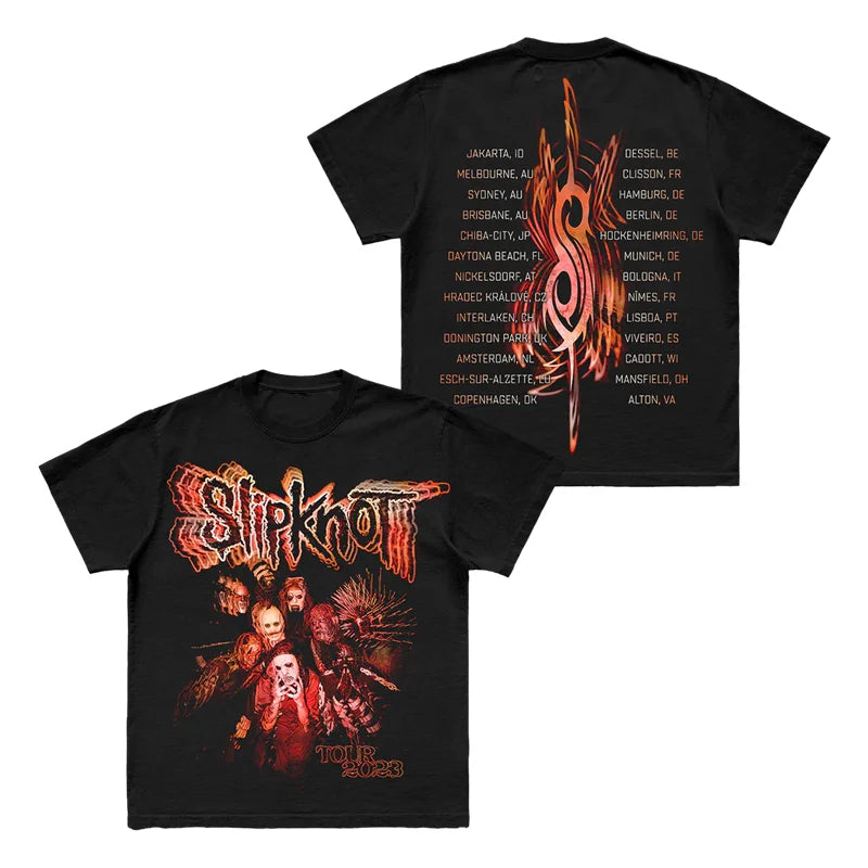 Photo SLIPKNOT Gothic Style Band T-Shirt 100% Cotton Graphic Tee Men Women Summer Streetwear Top