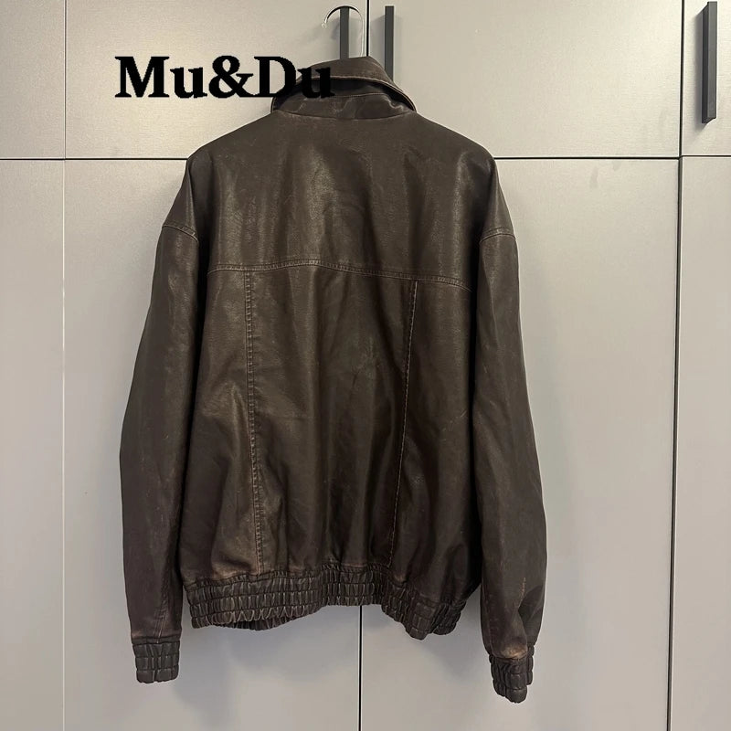 Chic Black Faux Leather Jackets Women Long Sleeve Oversize Coats Fashion 2026 Autumn Winter Bomber Outerwear Streetwear