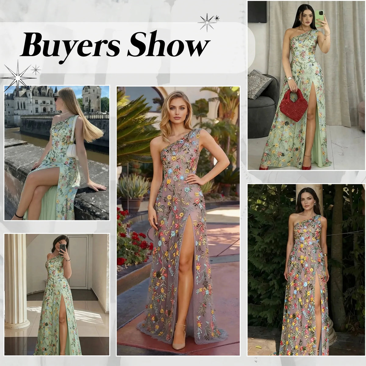 Customized Floral Embroidery Tulle Prom Dress One‑Shoulder Long Formal Evening Gown Backless Wedding Guest Dresses Plus Size