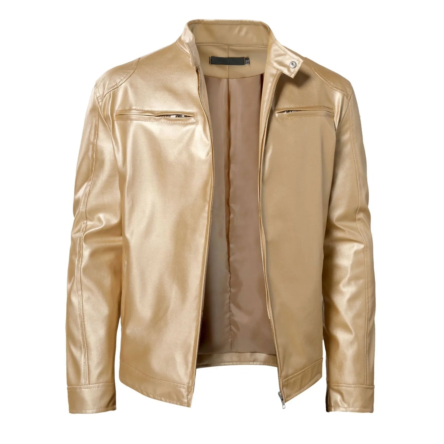 Men's Leather Jacket Bomber Motorcycle Biker Pu Leather Casual Loose Fit Faux Jacket for Men