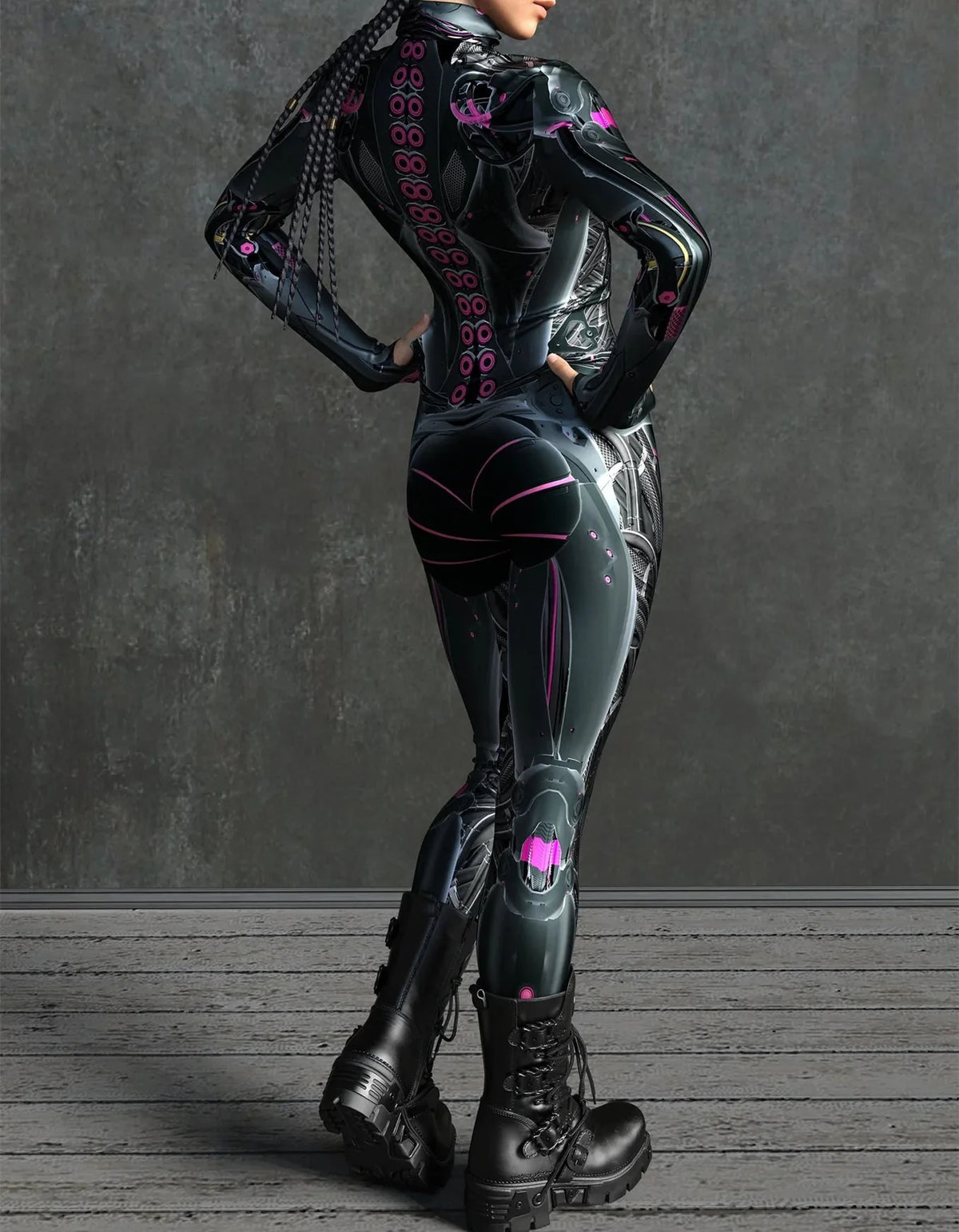 Women's Gothic Y2k Sexy Cool Dark Skull Suit Mechanical Armor Bodysuit Role Play Suit Robot Costume Party Performance Tights