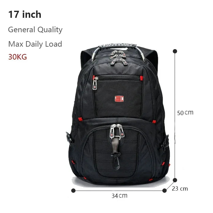 2026 Swiss-Multifunctional bags Durable 17 Inch Laptop Backpack, Travel Bag,College Bookbag,USB Charging Port,Water Resistant