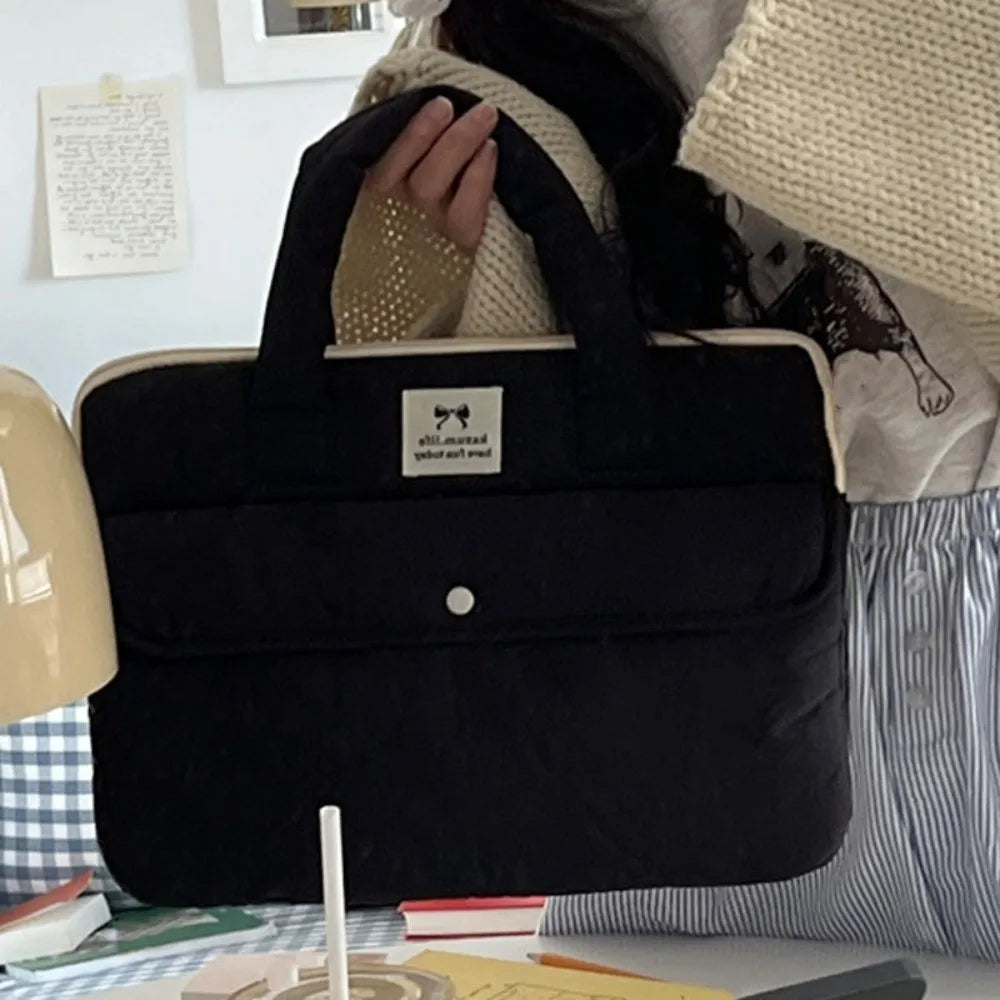 Fashion 15.6inch Portable Laptop Bags Bow with Handle Laptop Case Lightweight Cute Notebook Sleeve Women's Bag