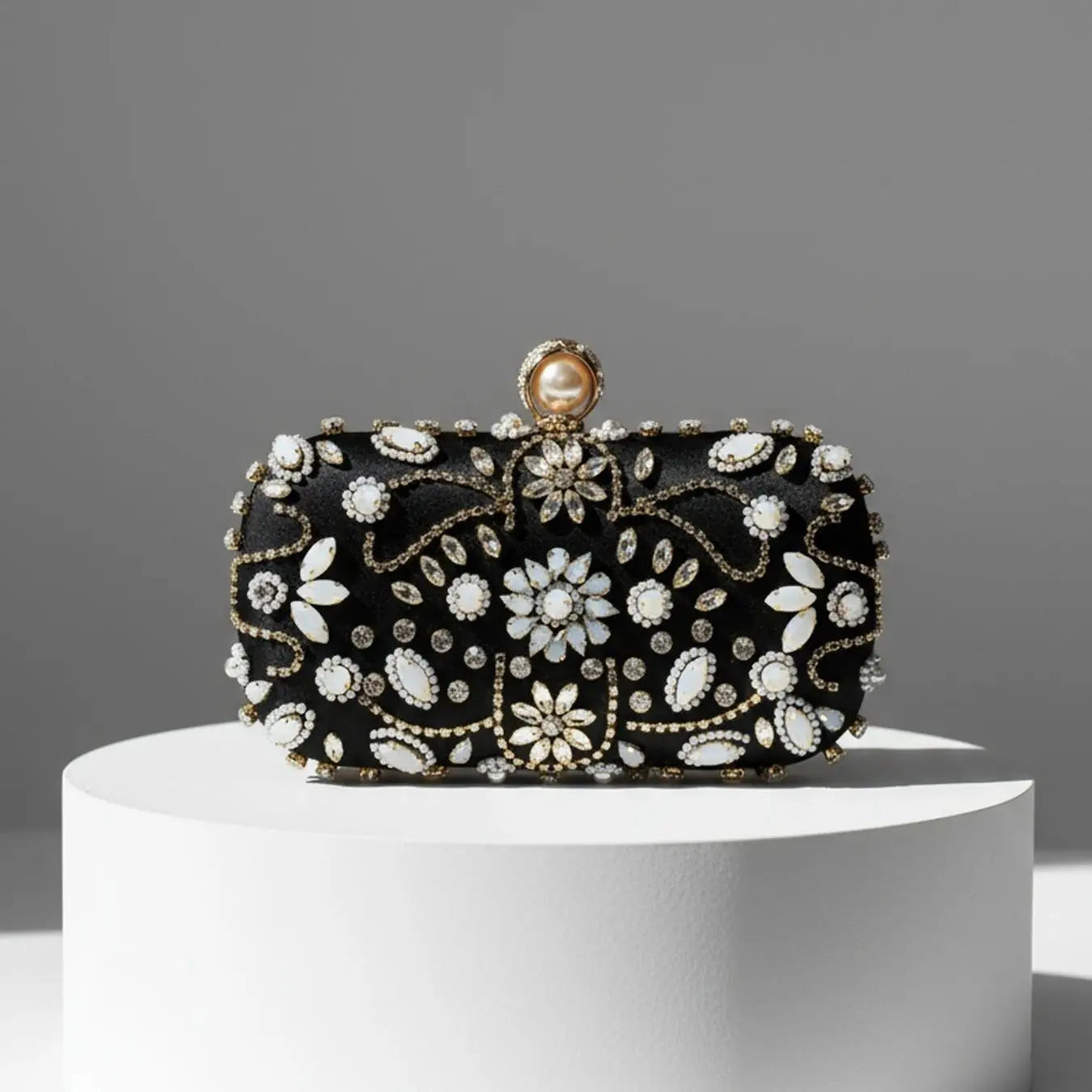 Diamonds Women Party Day Clutch Pearl Beading Wedding Evening Bags With Shoulder Chain Handbags Holder