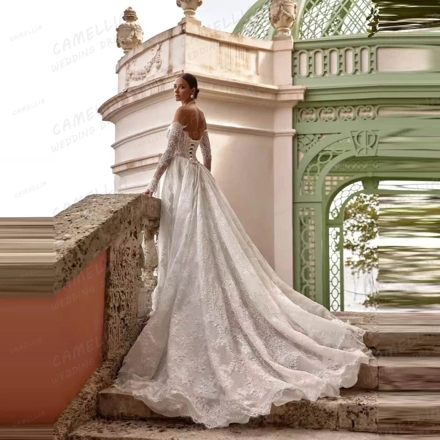 Luxury Wedding Dresses Women's A Line Lace Sweetheart Off Shoulder Long Sleeve Bridal Gowns Vestidos De Novia Customized 2026