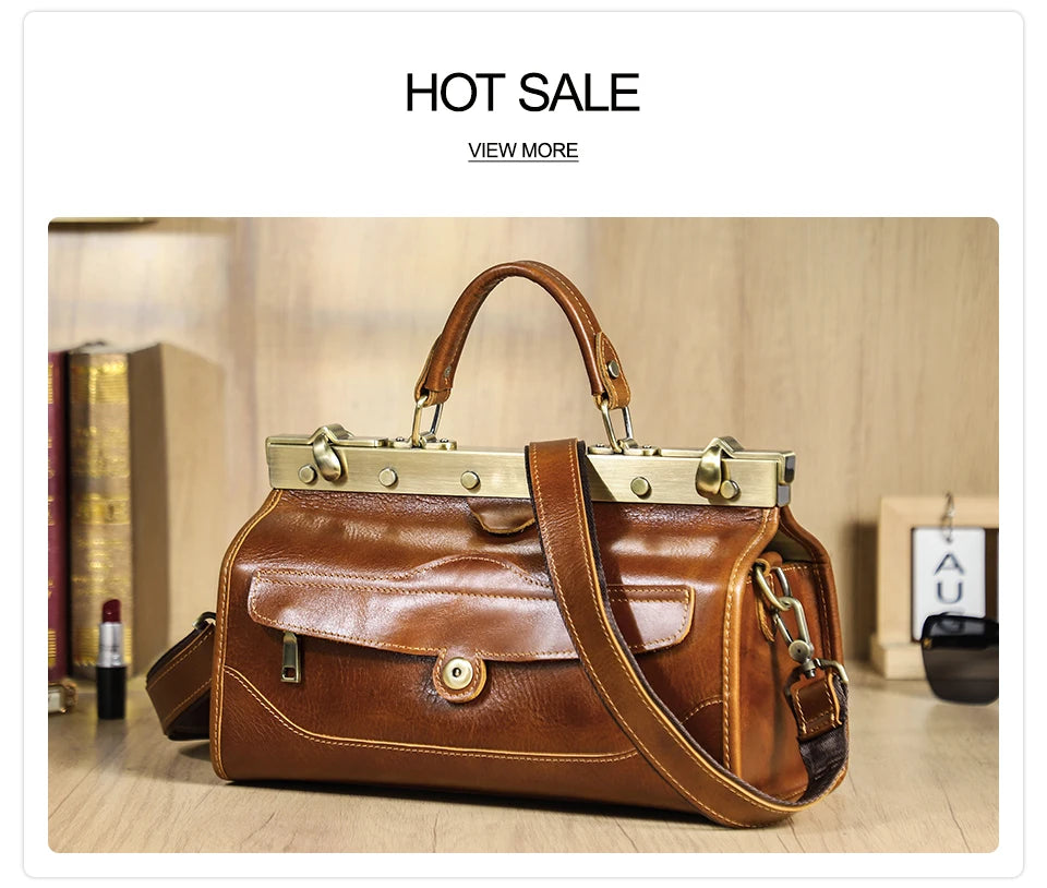 CONTACT'S Genuine Leather Top Handle Bags for Women Sling Shoulder Bags Tote Bag Handbags Metal Frame Female Bags Office Ladies