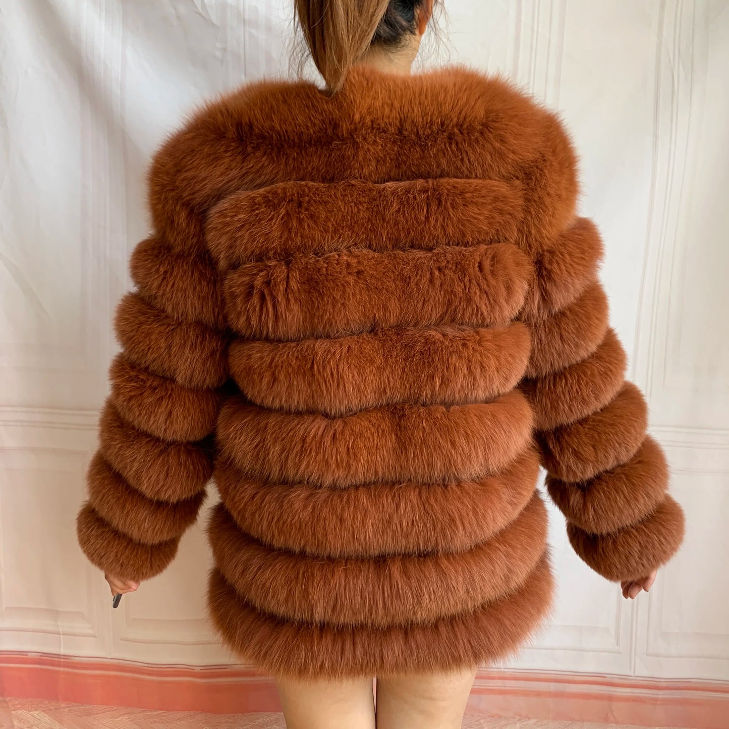 NEW Style Length Sleeves 4in1 Real Fur Coats Women Natural Real Fur Jackets Vest Winter Outerwear Women Fox Fur Coat Quality Fur