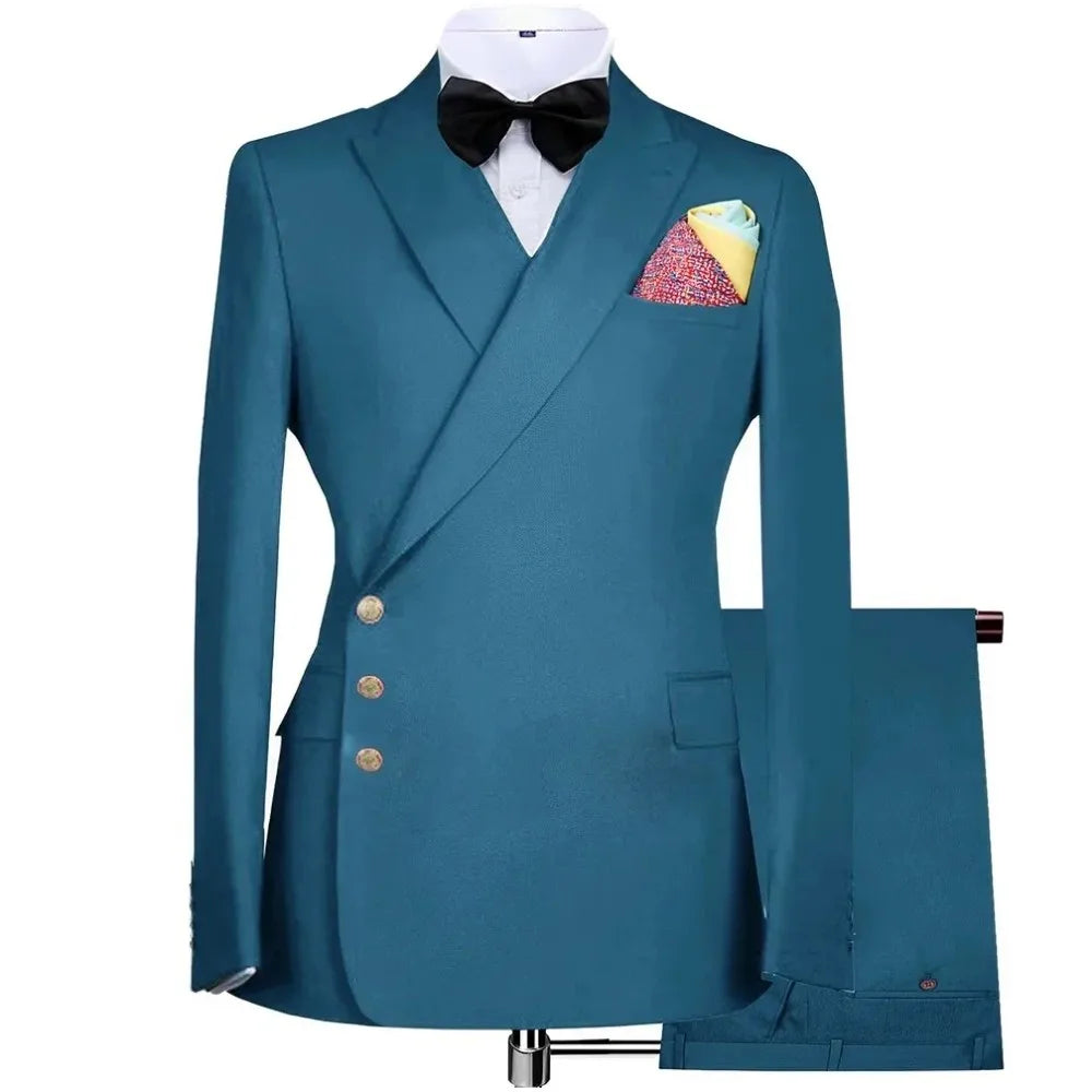 Formal Men Suits Spacial Design 3 Buttons Blazer Pants Business Wedding Groom Prom Tailored Made Suits For Men