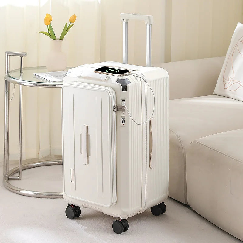 Large Size Expandable Suitcase 32/34 inch Side Opening Travel Luggage Large Capacity Check-in Box with Brake 5 Wheels Trolley Ca
