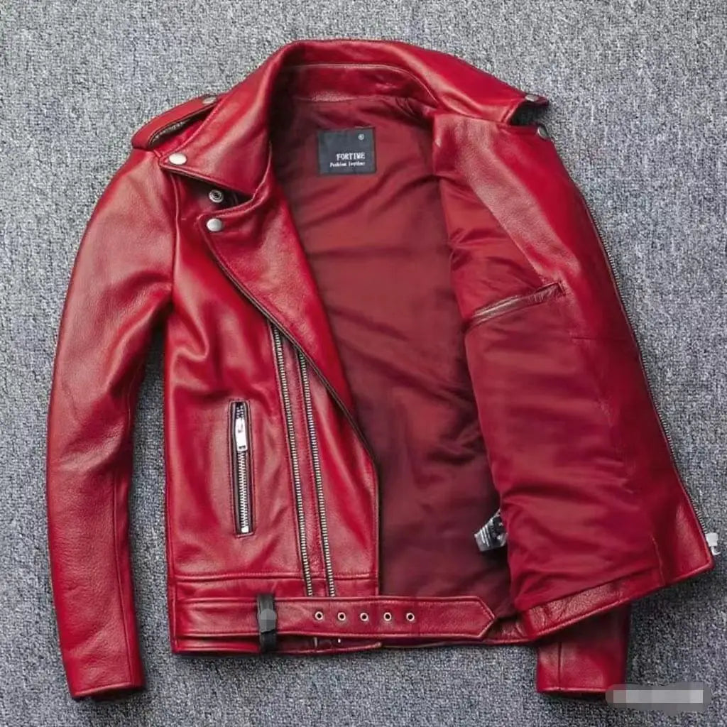 Winter and Autumn Men's Oversized Button-down PU Leather Coat with Multiple Zippers Polo Jacket, with Many Zippers