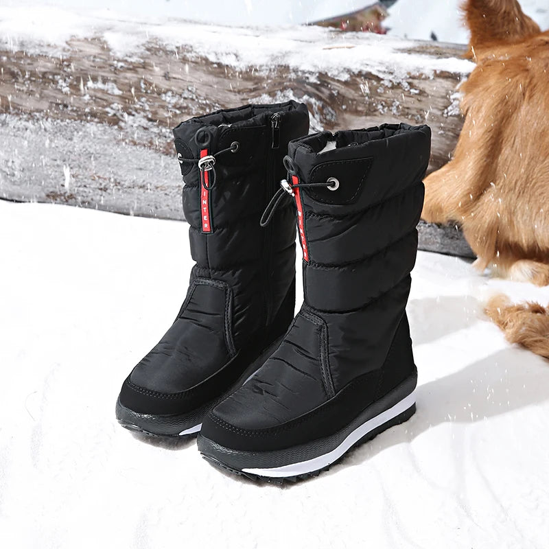 Autumn and Winter Cold-Proof Snow Boots for Men and Women, New Style, Fleece-Lined, Thickened, Non-Slip Cotton Shoes, Waterproof