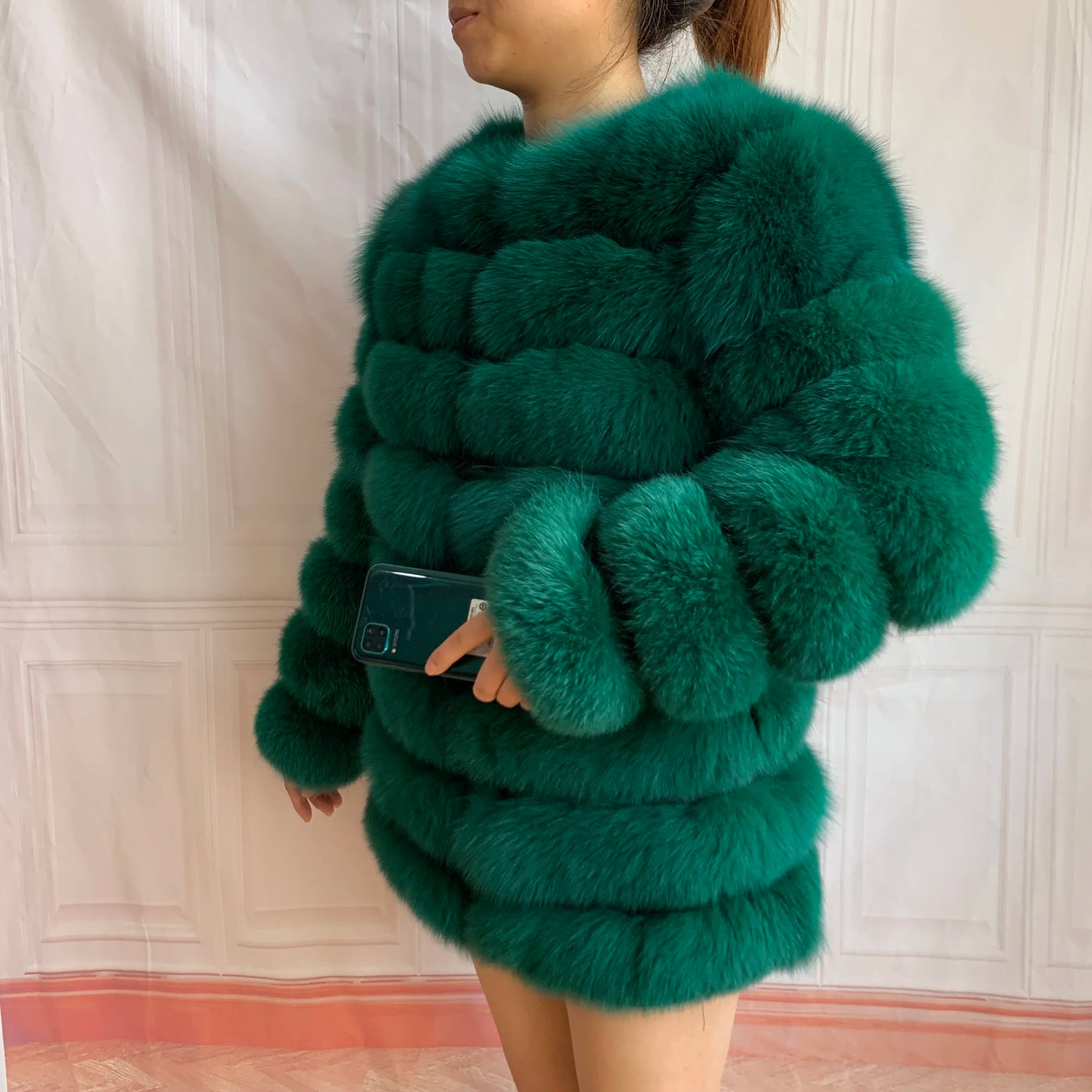NEW Style Length Sleeves 4in1 Real Fur Coats Women Natural Real Fur Jackets Vest Winter Outerwear Women Fox Fur Coat Quality Fur
