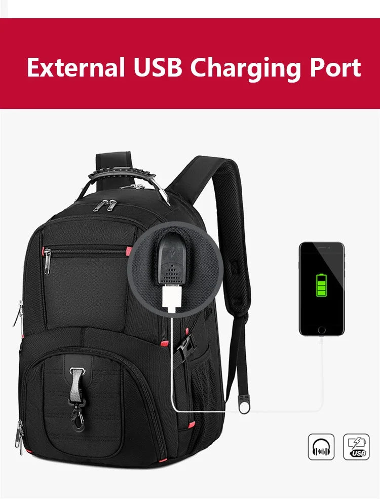2026 Swiss-Multifunctional bags Durable 17 Inch Laptop Backpack, Travel Bag,College Bookbag,USB Charging Port,Water Resistant