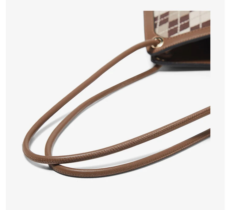 FOXER Brand Chic Women's Shoulder Bag 2026 New Spring Summer Luxury Design Female Handbag Purse Fashion Large Plaid Tote Bag