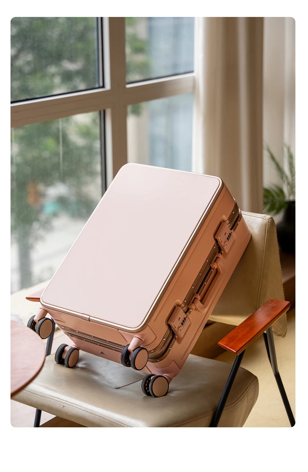 Gilding Aluminum Frame Suitcase Thickened PC Multifunctional 20 inch Boarding box Morandi Color Series 24/ 26 inch Trolley Case