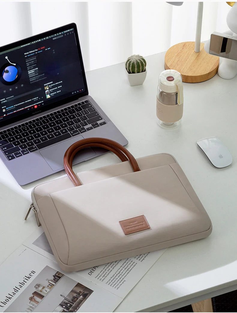 Business Laptop Bag Stylish Women Tote Bags Slim Briefcase For 13 14 15.6 Inch Macbook Air Pro Acer Huawei Asus Dell Lenovo Case