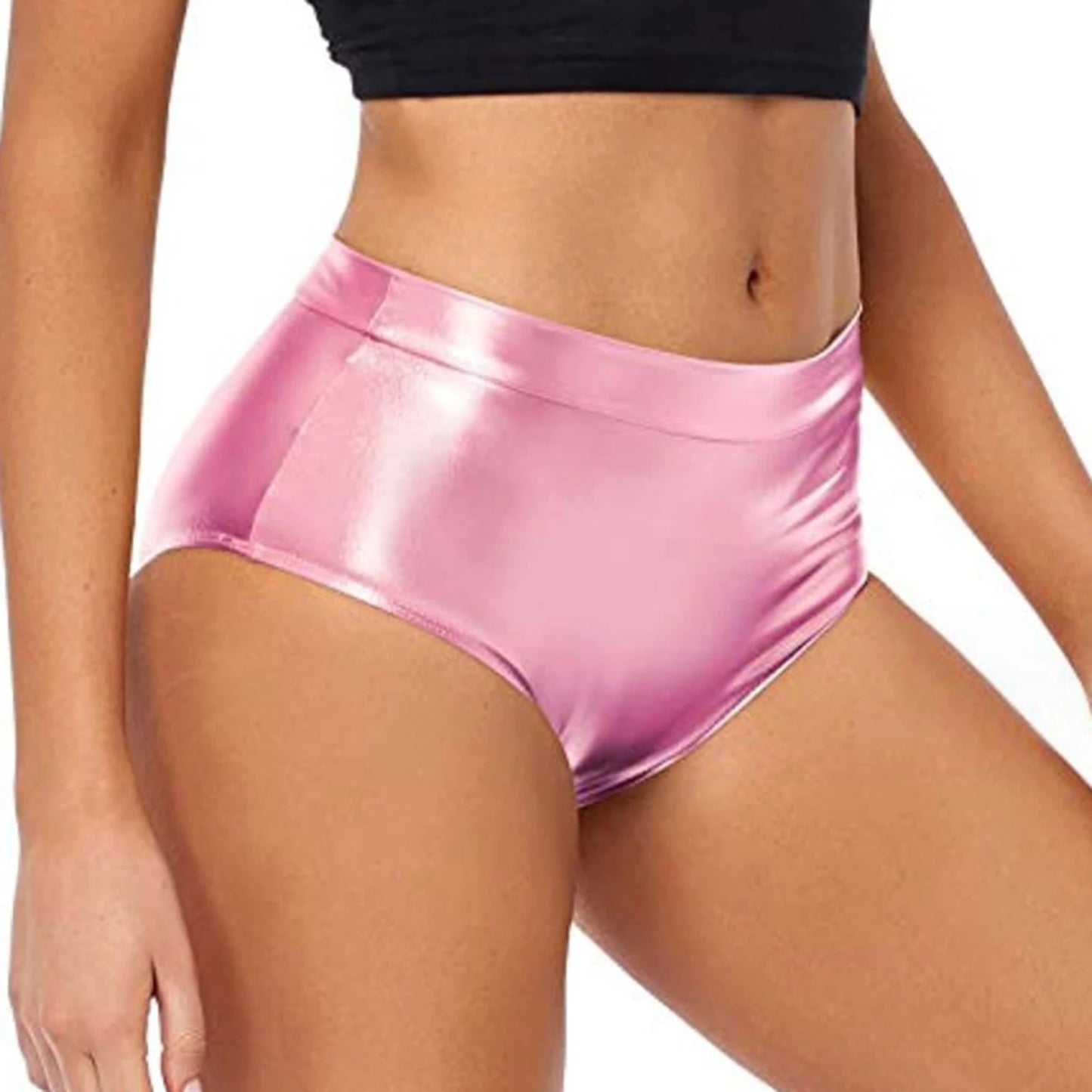Women Metallic Booty Shorts Boxer Briefs Shiny Panties Hot Pants Clubwear Party Costume Music Festival Rave Pole Dancing Bottoms