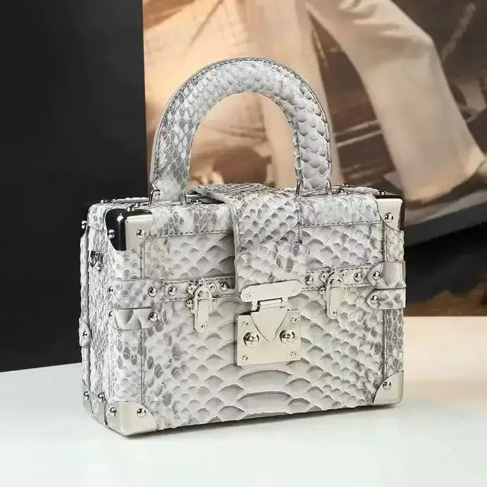 Luxury Brand New Handbag Gradient Color Leather Lizard Pattern Crossbody Box Bags for Women Sac À Main Femme