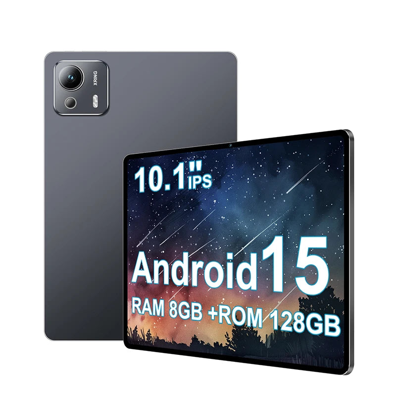 2026 Upgraded 10.1" Android 15 Tablet, Octa-Core 8GB+128GB, WiFi 6, 1280*800 IPS Screen, 5MP+13MP Dual Cameras, 6000mAh Battery