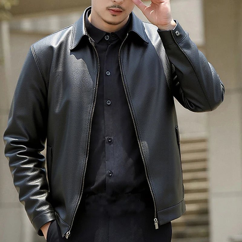 New Classic Motorcycle Men's Leather Jacket PU Leather Coat Men Windbreak Biker Leather Jacket Men Autumn Winter Outerwear 3XL