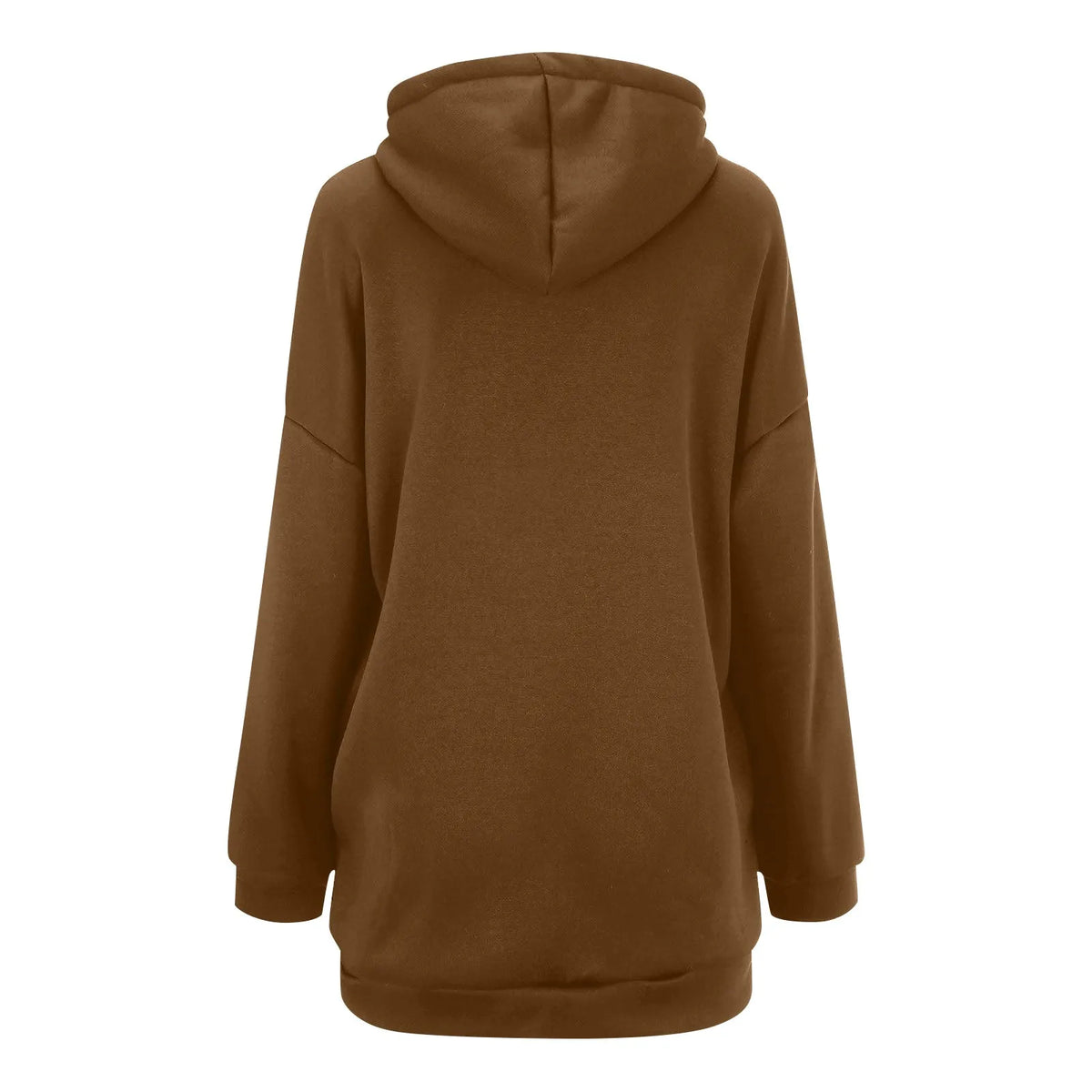 Plus Size Long Hoodies Tunic Fashion Long Sweatshirts Solid Color Fleece Knitted Zip Up Jackets With Pockets For Women