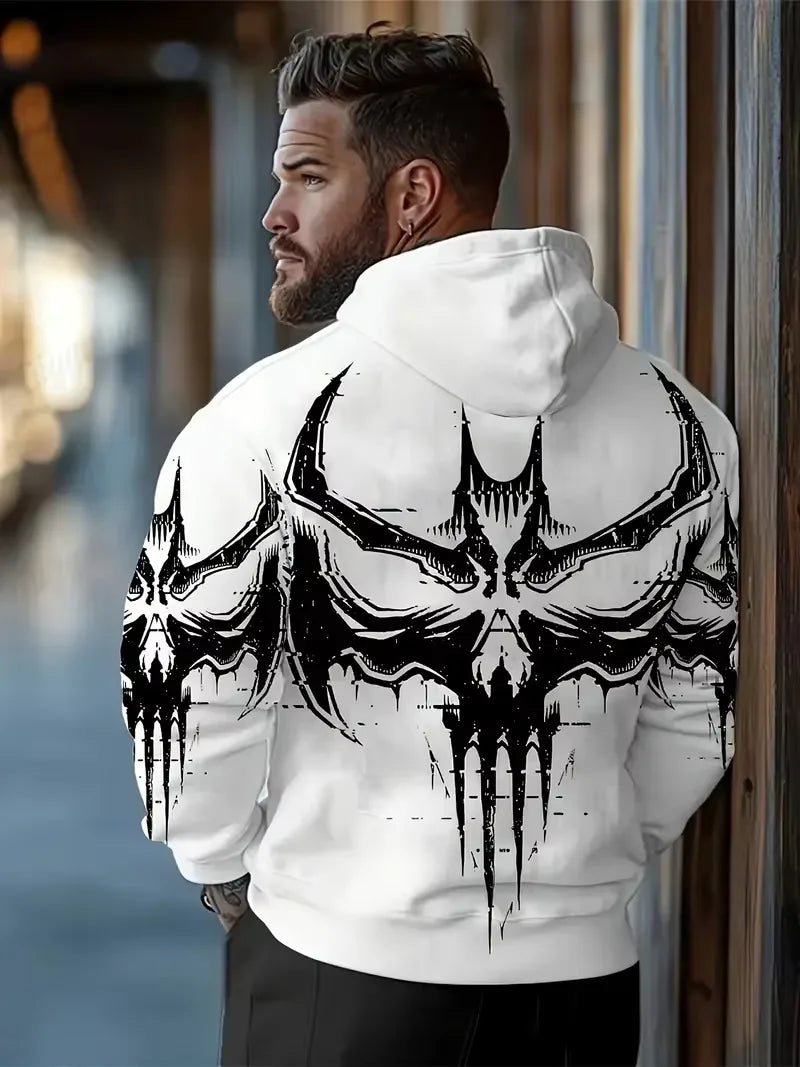 Men's Gothic Bat 3D Print Hoodies For Men Women Street Style Sweatshirts Pullover Autumn/Winter Loose Casual Halloween Tracksuit