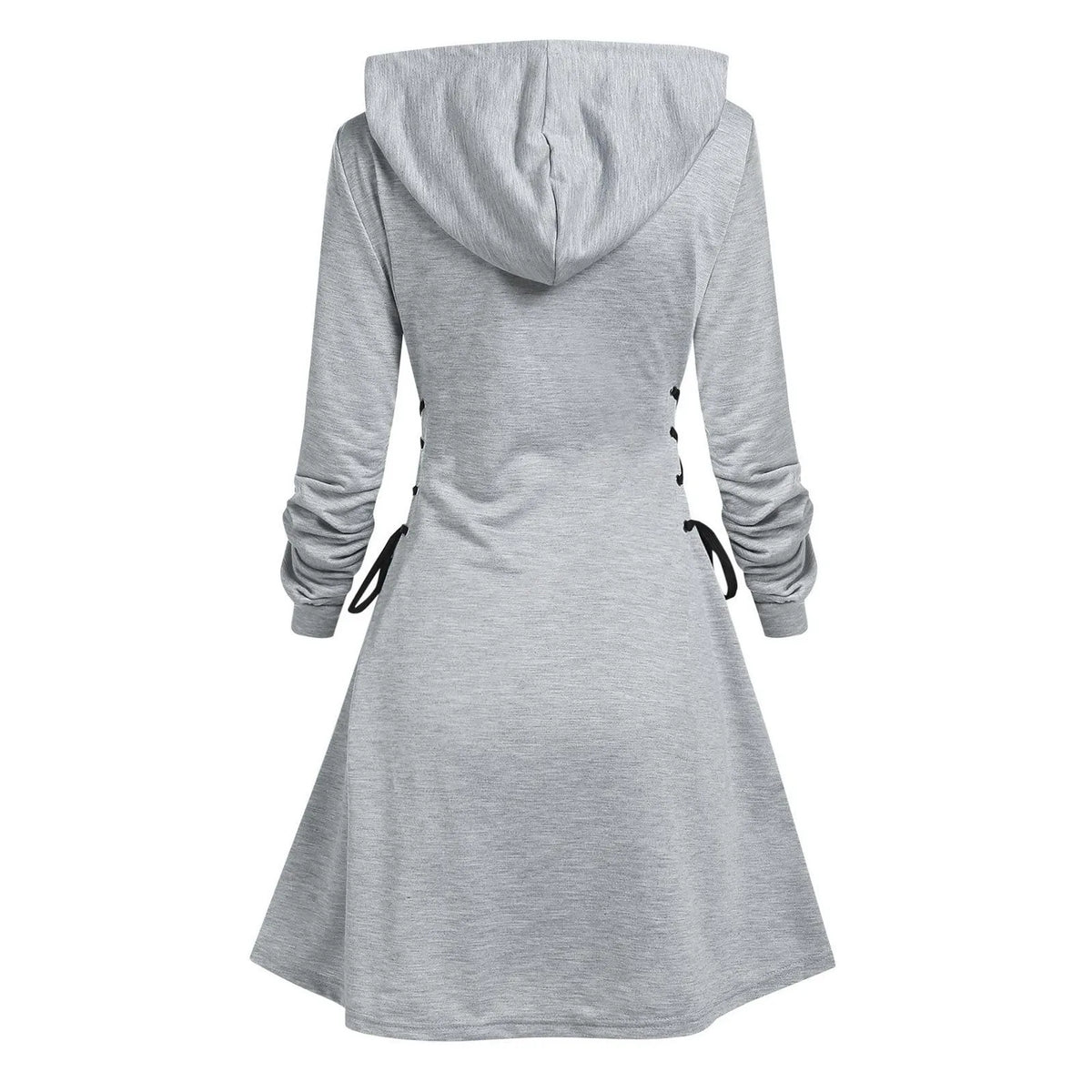 woman Women's Clothing Hoodies Sweatshirts Women's slim fit waist cinching strap drawstring long hooded sweatshirt Sweatshirts