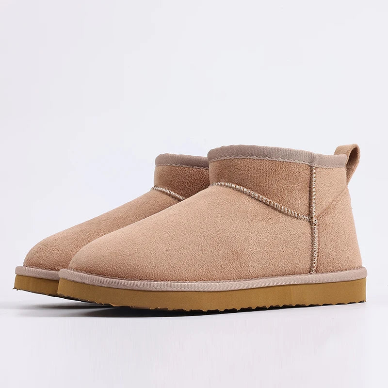 Luxury Winter Short Plush Snow Boots Cotton Shoes New Anti-suede Women Boots Casual Flat Nonslip Cotton Boots Mini Fur Boots