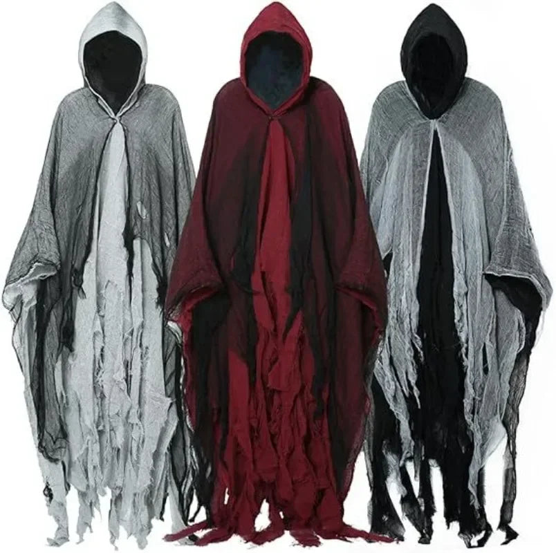 1/2/3PCS Halloween Scary Cloak Cape Costume Skull Zombie Prop for Adults Kid Cosplay Party Haunted House Outdoor Horror Supplies
