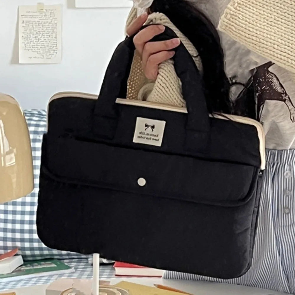 Fashion 15.6inch Portable Laptop Bags Bow with Handle Laptop Case Lightweight Cute Notebook Sleeve Women's Bag
