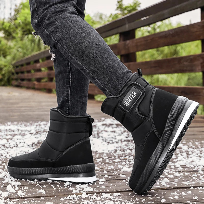 New Men's Winter Boots Warm Plush Snow Boots High Quality Waterproof High-Top Men's Ankle Boots Outdoor Men Hiking Boots Sneaker
