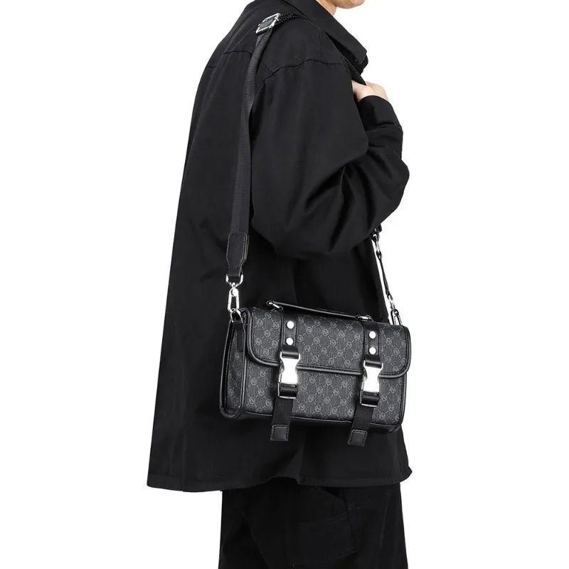 Fashion Plaid Men's Crossbody Bag Large Capacity Shoulder Messenger Bag Men Luxury Flap Crossbody Bags Male Rectangle Handbags