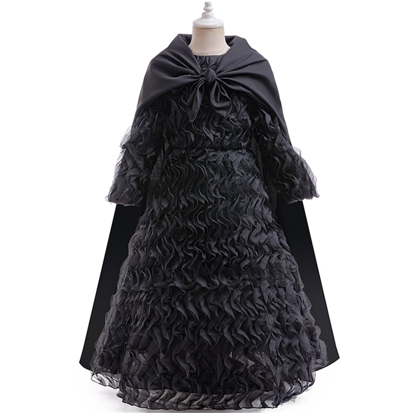 Kids Elphaba Cosplay Costume Elegant Black Dress Top with Hat Disguised Uniform Stage Halloween Party Masquerade Outfits