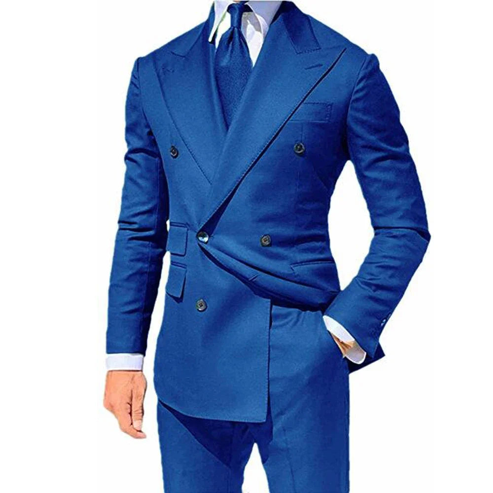 Yellow Men Suits 2 Pieces Set Fashion New Men's Casual Boutique Business Formal Wedding Groom Suit Coat Blazer Trousers 2024
