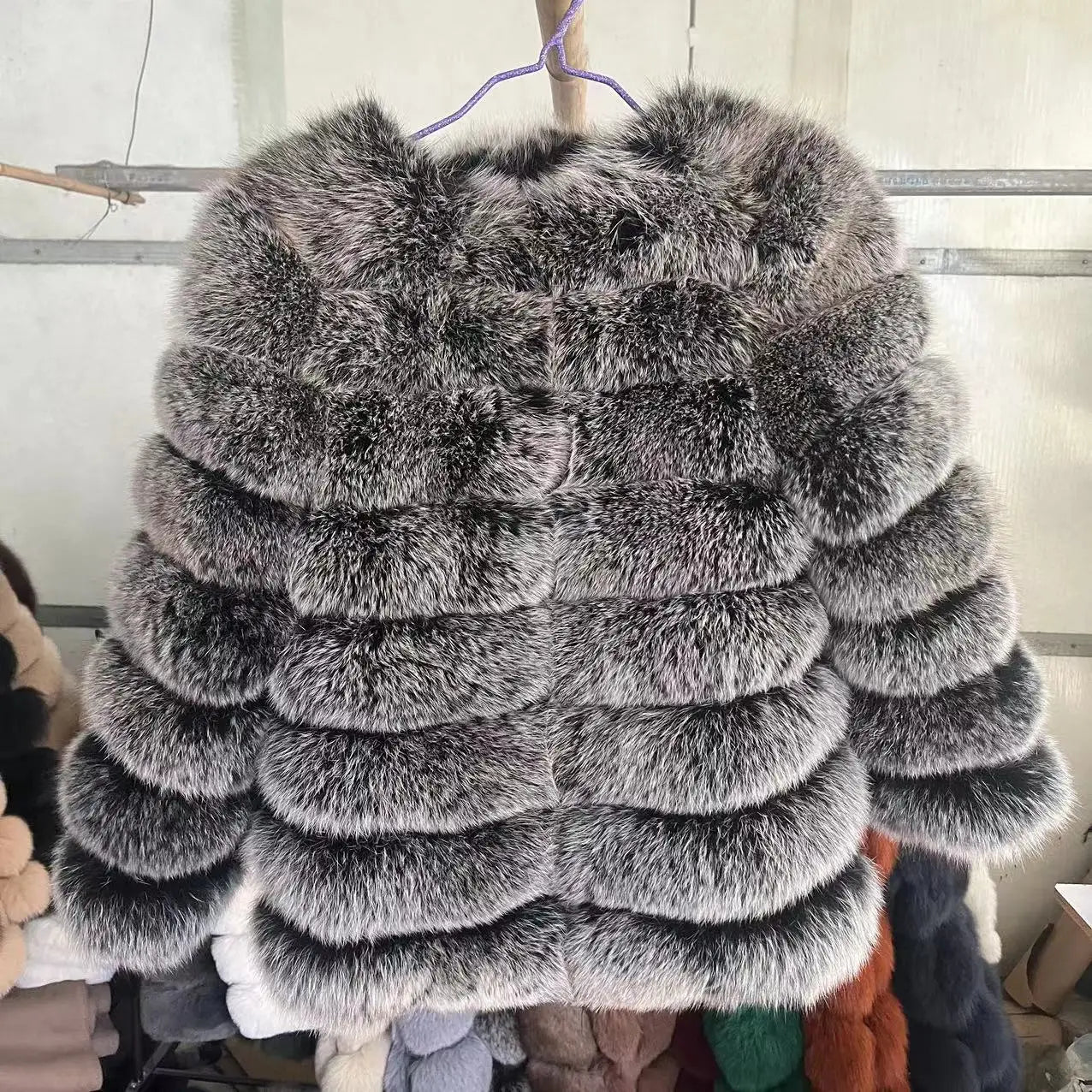 NEW Style Length Sleeves 4in1 Real Fur Coats Women Natural Real Fur Jackets Vest Winter Outerwear Women Fox Fur Coat Quality Fur