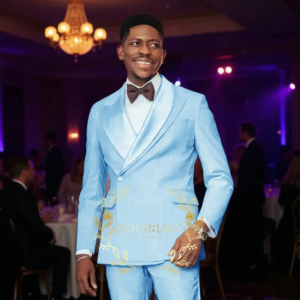 Beige Men's Wedding Suits Unique Collar Male Formal Groom Tuxedo Slim Fit Suit Outfits Elegant 2 Pieces Custom Made Male Suit