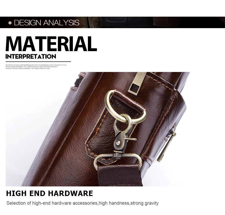 Genuine Leahther Men Briefcase Portable Office Handbag for Laptop Bag High Quality Business Messenger Shoulder Bags Travelling