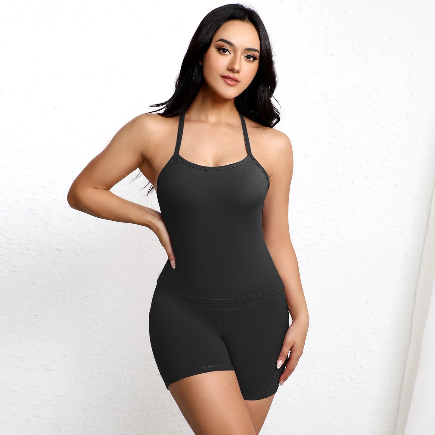 Summer Soft Yoga Shorts With Pocket Buttock Lift Gym Leggings Women High Waist Sports Shorts Women Running Workout Shorts