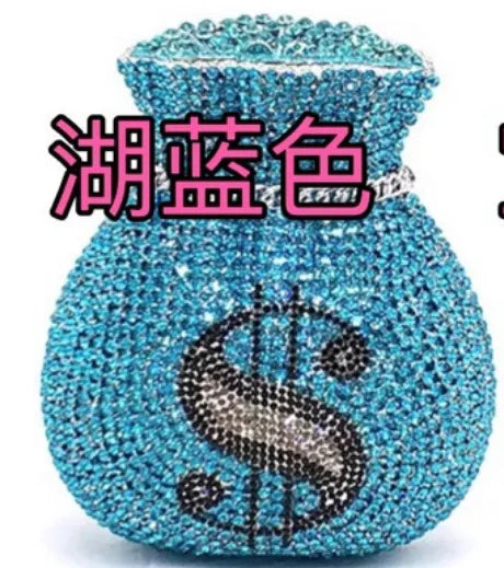 Fashion wallet brocade bagCrystal Bags Purse Purple Designer Women Party Clutches Mini Clutch Bags Drop Wedding Bridal Handbags